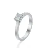 Pierścionek diament szlif princessa